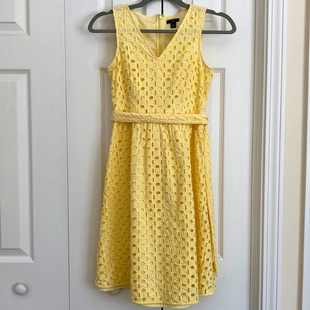 Yellow eyelet Ann Taylor Factory sun dress